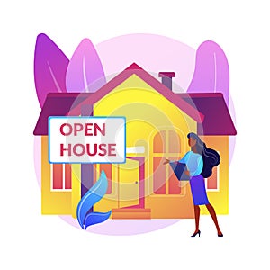 Open house abstract concept vector illustration