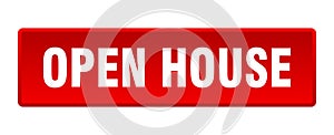 open house button. open house square isolated push button.