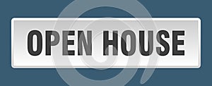 open house button. open house square isolated push button.