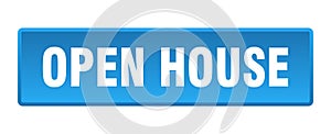 open house button. open house square isolated push button.