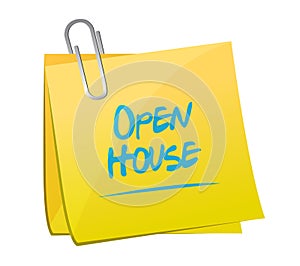 open house memo post illustration design