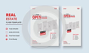 Open House Poster, Real Estate Flyer Template, House for sale poster