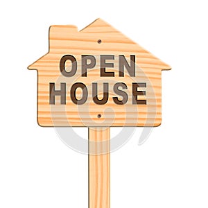 Open house sign, clipping path.