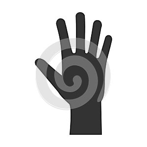 Open human hand palm icon on white background. Vector illustration, flat design