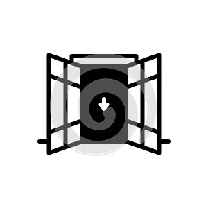 Black solid icon for Open, door and entry
