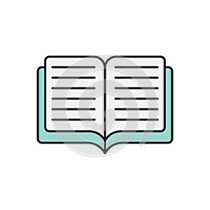 Open vector flat color icon