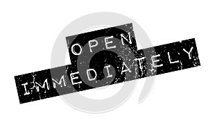Open Immediately rubber stamp photo