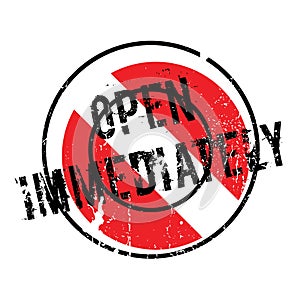 Open Immediately rubber stamp photo
