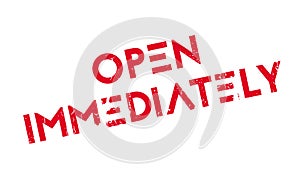 Open Immediately rubber stamp photo