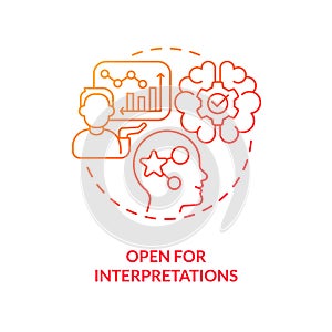Open for interpretations red gradient concept icon