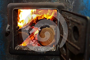 Open iron stove