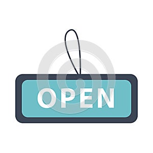 Open label hanging flat style icon