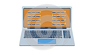 Open Laptop with Code, Programming Tech Vector Icon, vector design Generative AI