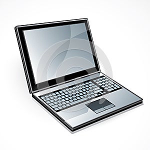 Open laptop computer photo