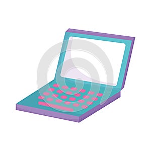 Open laptop computer device technology icon