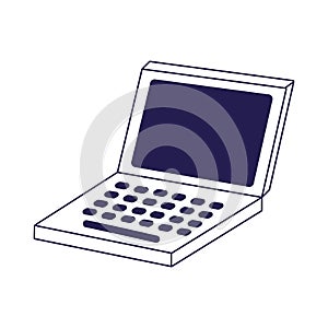 Open laptop computer device technology icon