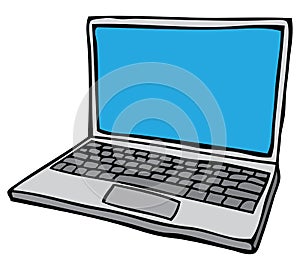 Open laptop computer photo