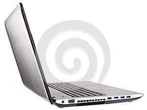 Open laptop rear isometric view