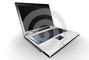 Open Laptop on white background