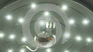 Open LED Ceiling Light with Remote Control on Ceiling