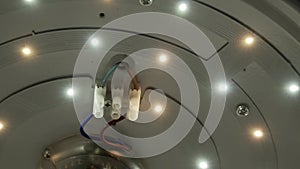 Open LED Ceiling Light with Remote Control on Ceiling