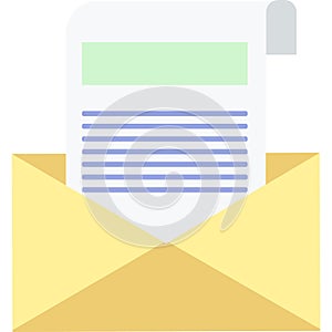Open letter vector flat icon paper message