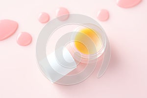 open lip balm with visible texture