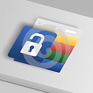 open lock icon. From collection button icons