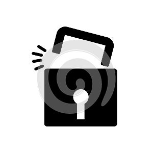 Open lock icon.Vector illustration of open lock.