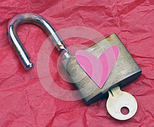 Open lock and key