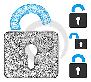 Open Lock Polygonal Web Vector Mesh Illustration
