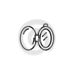 Open locket outline icon