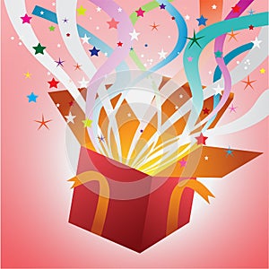 Open magic gift box,vector background