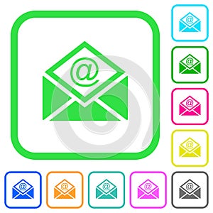 Open mail with email symbol vivid colored flat icons