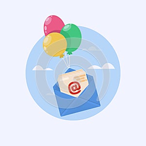 Open mail icon. One of set web icons. Vector illustration