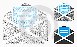 Open Mail Vector Mesh 2D Model and Triangle Mosaic Icon