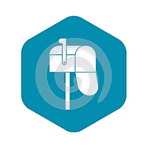 Open mailbox icon, simple style