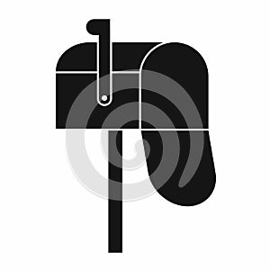 Open mailbox icon, simple style