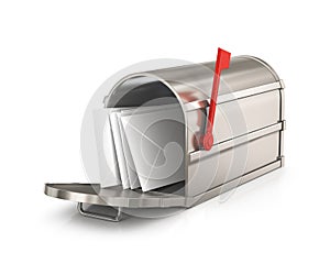 Open mailbox with letters