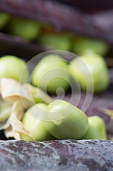 Open marrowfat pea in blue