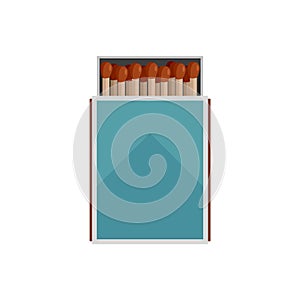 Open matches box icon, flat style