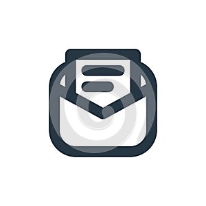 open message icon vector from email concept. Thin line illustration of open message editable stroke. open message linear sign for