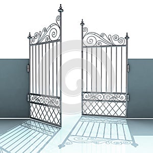 Open metal steel baroque fence