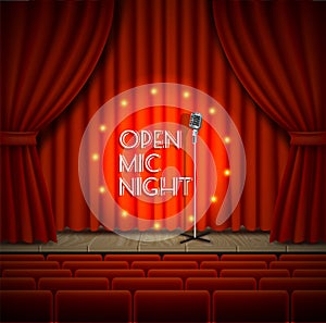 Open mic night live show vector background