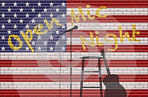 Open Mic Night USA Flag