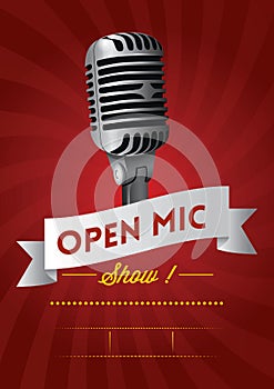 Open mic show poster design