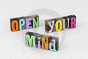 Open mind creative idea inspiration design success imagination