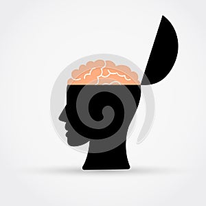 Open mind flat vector icon.