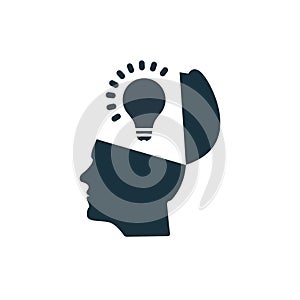 Open Mind icon. Simple creative element. Filled monochrome Open Mind icon for templates, infographics and banners