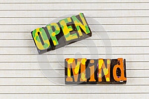 Open mind idea think creative imagination inspiration knowledge success acceptance